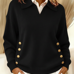 Vynette | Polo-Collar V-Neck Jumper
