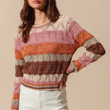 Jamie | Women's Striped Long Knit Sweater