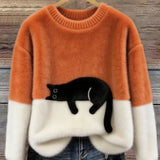 Ines | Cat Motif Wool-Mix Knit Sweater