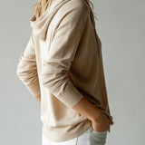 Khaki Hooded Cardigan with Buttons