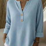 Lucinda | Buttoned Henley Top