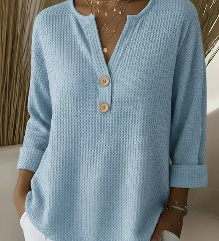 Lucinda | Buttoned Henley Top