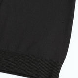 Black Hooded Cardigan with Buttons