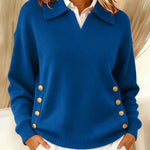 Vynette | Polo-Collar V-Neck Jumper