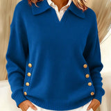 Vynette | Polo-Collar V-Neck Jumper
