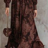 Carmen | Maxi dress with paisley print and waist enhancement
