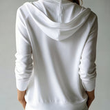 White Hooded Cardigan with Buttons