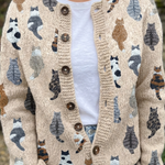Charlotte | Cosy Cat Print Cardigan