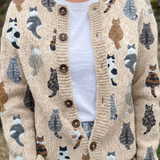 Charlotte | Cosy Cat Print Cardigan