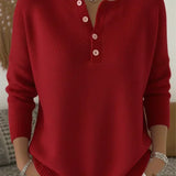 Helena | Buttoned Henley Knit Jumper
