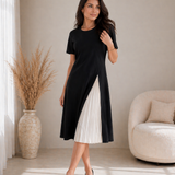 NOELLE | Pleated Panel Midi Dress