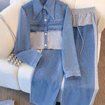 Ruth | Colourblock Short Jacket and Wide-Leg Trouser Set