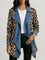 Sheila | Midi-Length Jacket with Faded Denim Panels and Leopard Print