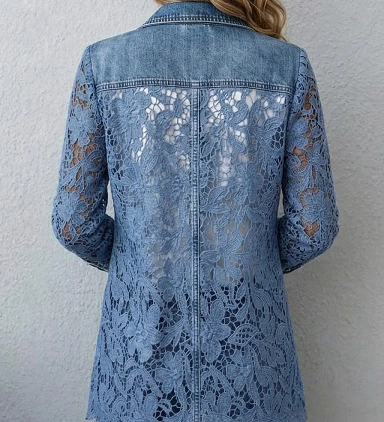 Laura | Floral Lace Panel Blazer
