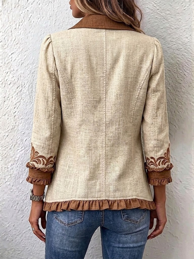 Daniela | Vintage Boho Ruffle Jacket with Floral Print