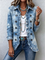 Julia | Vintage Ombré Botanical Print Jacket with Boho Style and Ruffle Detail