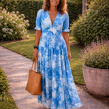 SKYE | Floral V-Neck Sleeveless Midi Dress