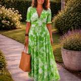 SKYE | Floral V-Neck Sleeveless Midi Dress