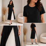 NOELLE | Pleated Panel Midi Dress