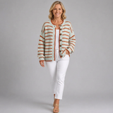 Mabel | Striped Knit Cardigan for Women