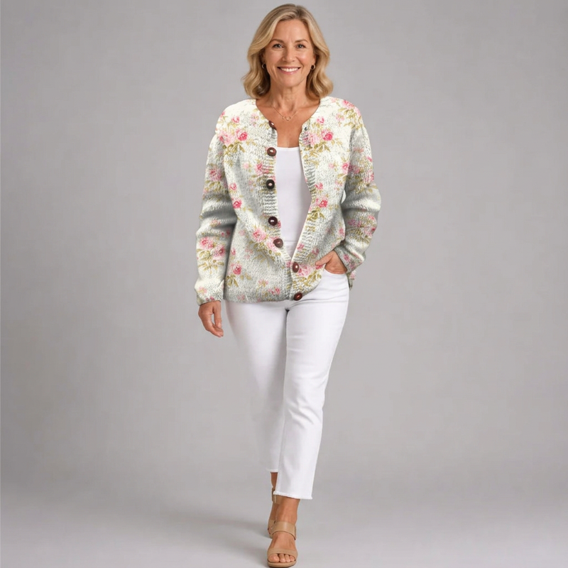Kerensa | Vintage Floral Knit Cardigan