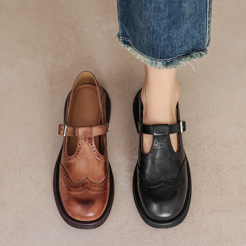 Doris | Leather Mary Janes
