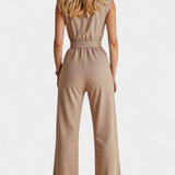 Sleeveless Jumpsuit with Flared Cut