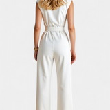 Sleeveless Jumpsuit with Flared Cut