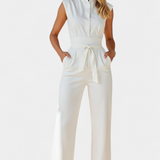 Sleeveless Jumpsuit with Flared Cut
