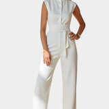 Sleeveless Jumpsuit with Flared Cut