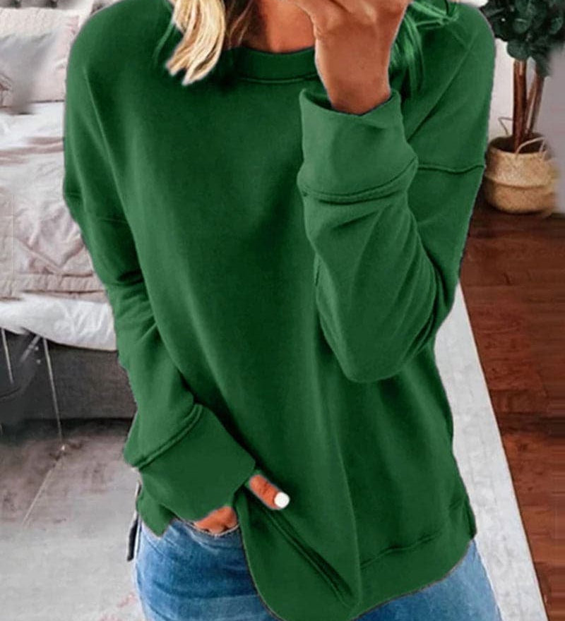Serena | Oversized Crew Neck Cotton Blend Hoodie