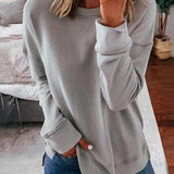 Serena | Oversized Crew Neck Cotton Blend Hoodie