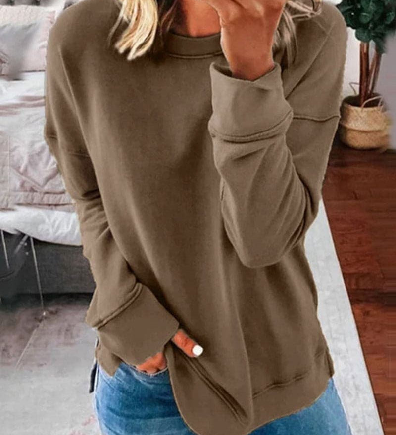 Serena | Oversized Crew Neck Cotton Blend Hoodie