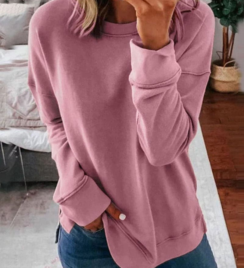 Serena | Oversized Crew Neck Cotton Blend Hoodie
