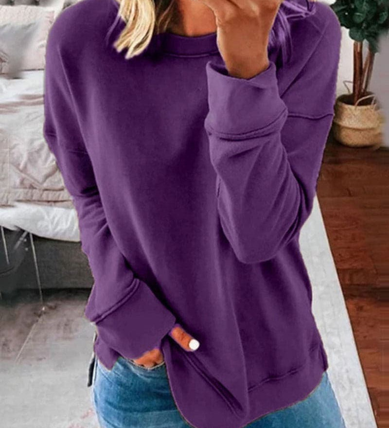 Serena | Oversized Crew Neck Cotton Blend Hoodie