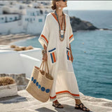 Maxi Dress "Léna" with Contrasting Finishes