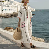 Long Summer Dress "Jade" with Ethnic Embroidery