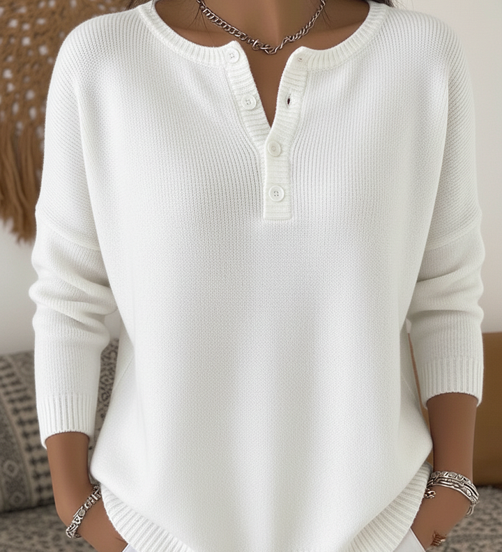 Blanche | Casual Button-Up Jumper