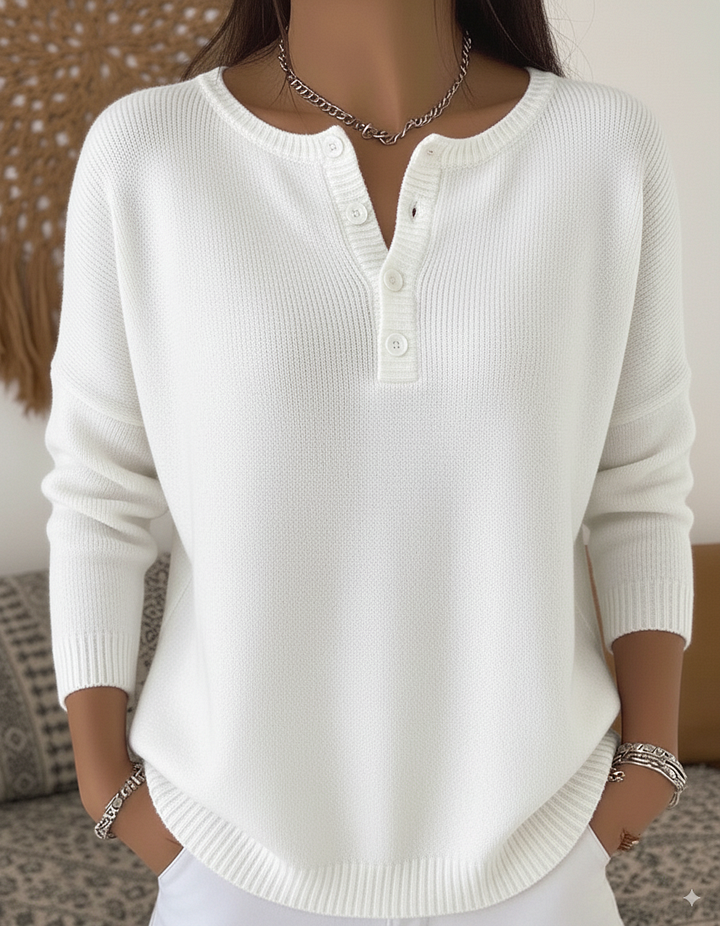 Blanche | Casual Button-Up Jumper
