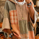 Women's Artistic Autumn Patchwork Hoodie