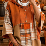 Women's Artistic Autumn Patchwork Hoodie