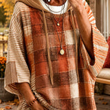 Women's Autumn Artistic Patchwork Hoodie