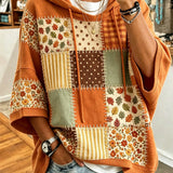 Women's Casual Hoodie with Autumn Print Elements