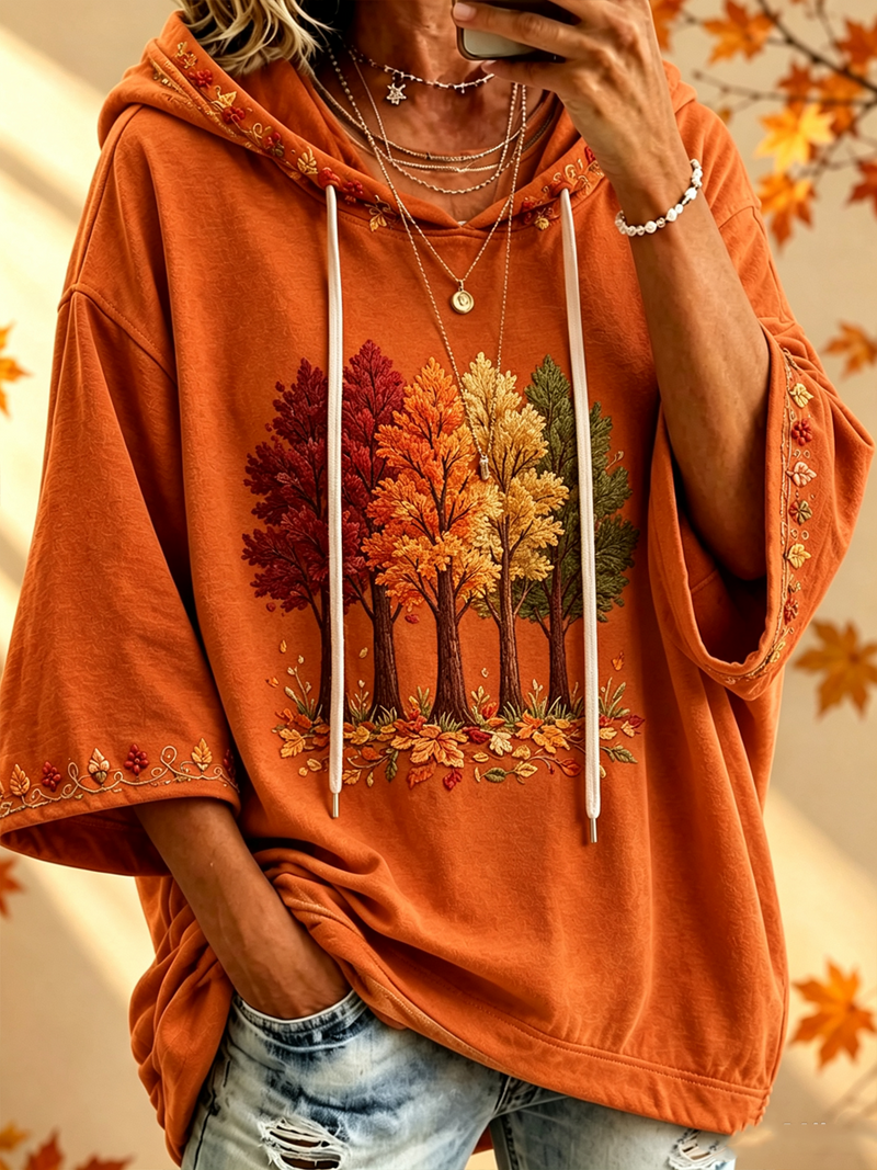 Women's Autumn Print Hoodie