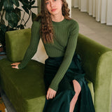 Priya | Women's Round Neck Ribbed Knit Sweater
